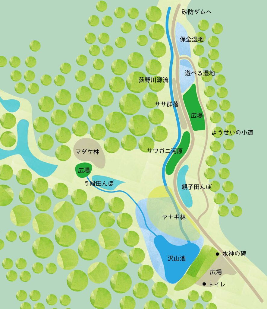 沢山池のエリア地図